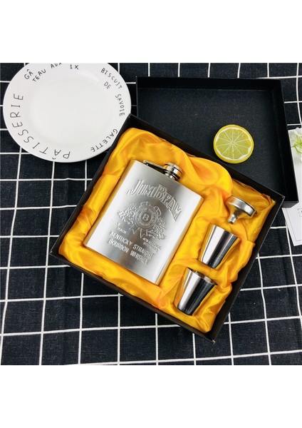 Set Sıcak Satış Bpa Ücretsiz 7 Oz Viski Künye Viski Votka Flagon 304 Paslanmaz Çelik Alkol Likör Cep Şişesi Festivali Hediye Kutusu Seti (Yurt Dışından)