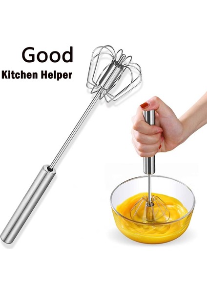 30 cm Yumurta Çırpıcı Paslanmaz Çelik Çırpma Yumurta Çırpıcı El Itme Döner Blender Çok Yönlü Mini Köpük Süt Köpürtücü Manuel Pişirme Mikser Mutfak Aracı (Yurt Dışından)