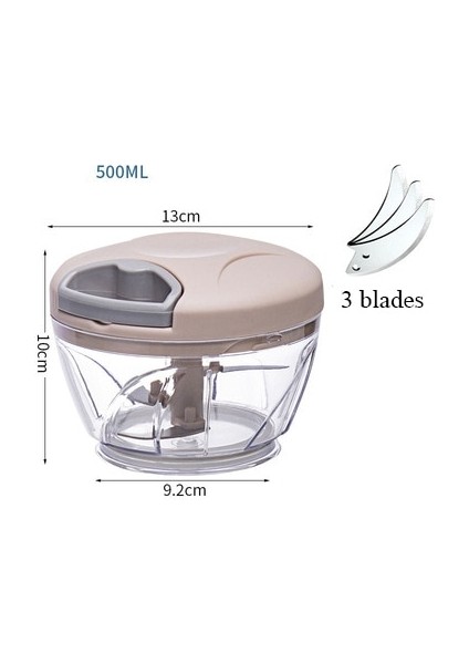 Pembe 500ML B Çok Fonksiyonlu Sarımsak Kıyıcı Sarımsak Ezici Basın Karıştırıcı Kıyıcı Kıyma Makinesi Kesici Sarımsak El Kırıcı Mutfak Gadget Araçları (Yurt Dışından)