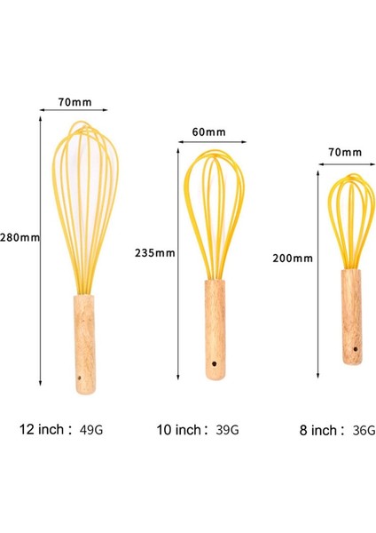 8 Inç Mutfak Çırpma Teli Pişirme Kapları Silikon Wisk El Karıştırma Çubuğu Pişirme Için Ahşap Saplı Yumurta Çırpıcı Süt Köpürtücü Yumurta Araçları (Yurt Dışından) fırsatları