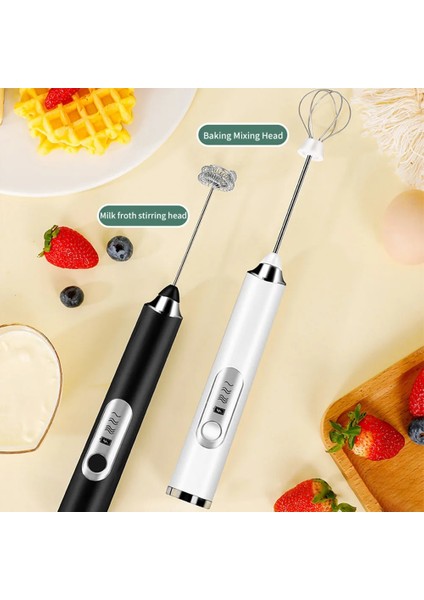 Beyaz Set Kablosuz Süt Köpürtücüler Elektrikli Köpük Makinesi Yumurta Çırpıcı El Blender USB Yüksek Yumurta Hızı Kahve Krem Mikser Mutfak Aletleri (Yurt Dışından) modelleri