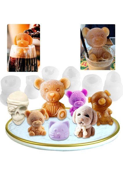 Köpek D Buz Küpü Makinesi Küçük Ayı Köpek Kafatası Tepsisi Dondurma Silikon Kalıp Serin Kalıp Viski Şarap Форма Для Льда Силиконовые Формы Формы (Yurt Dışından) fiyatları