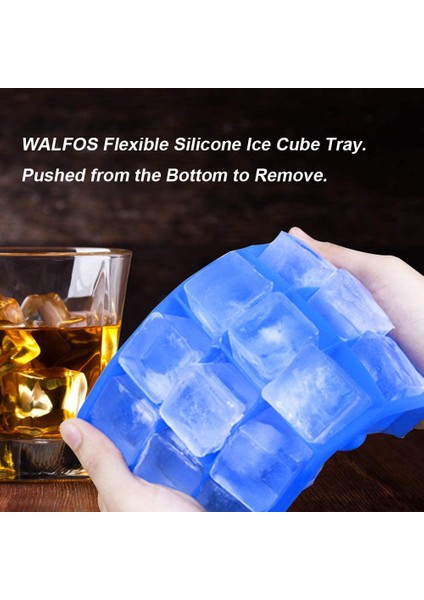Walfos Yeşil Walfos 100% Gıda Sınıfı Silikon 1 Pc Yenilik 15 Kare Yumuşak Silikon Buz Küpü Tepsi Buz Yapım Makinesi Jöle Puding Kalıp Buz Kalıbı (Yurt Dışından) fırsatları