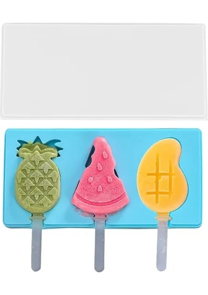 Stil 3 Silikon Dondurma Kalıp Kapaklı Hayvanlar Şekli Jöle Kalıp Çocuk El Yapımı Dıy Tatlı Popsicle Buz Izgarası Dondurma Çubuğu (Yurt Dışından)