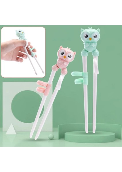 Pembe 1 Çift Karikatür Hayvan Kafası Çubuklarını Çocuk Yeme Eğitim Çubuklarını Bebek Güvenliği Öğrenme Çubuklarını Çin Çubuklarını (Yurt Dışından)