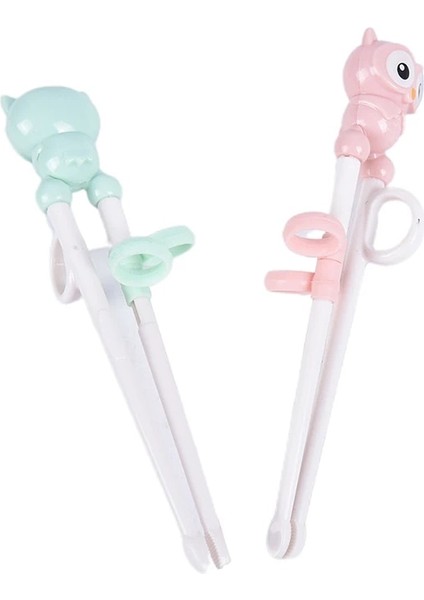 Pembe 1 Çift Karikatür Hayvan Kafası Çubuklarını Çocuk Yeme Eğitim Çubuklarını Bebek Güvenliği Öğrenme Çubuklarını Çin Çubuklarını (Yurt Dışından) indirimleri