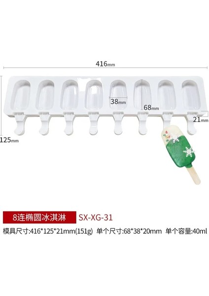 741 3/4 Hücre Silikon Popsicle Kalıp Magnum Buz Pop Maker Dondurma Kalıp Buz Tepsisi Kalıp Meyve Suyu Dondurucu Buz Lolly Kek Pişirme Aracı (Yurt Dışından)
