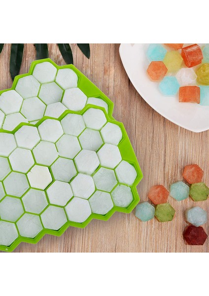 Green-2 Kavite Buz Küpü Tepsi Petek Buz Küpü Kalıp Gıda Sınıfı Esnek Silikon Buz Kalıpları, Çıkarılabilir Kapaklı Viski Kokteyli Için (Yurt Dışından) indirimleri