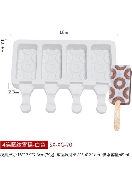 E-Beyaz Dondurma Silikon Kalıp Dıy Popsicle Dondurma Yapma Makinesi Silikon Yaz Buz Küpü Kalıp Mutfak Dondurma Modeli (Yurt Dışından)