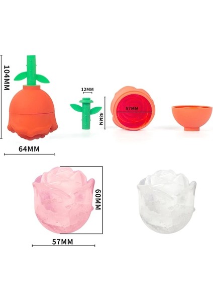 Turuncu 1 Adet 1 Adet/6 Adet Bağımsız Buz Küpleri Büyük Buz Kalıbı Kalıp Silikon Ev Depolama Yapma Buz Kapaklı Kutu Mutfak Aksesuarları Buz Yapım Makinesi (Yurt Dışından)