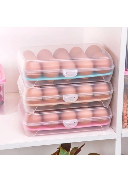 Q0458-PK 15 Izgaralı Yumurta Saklama Kutusu Yumurta Kartonu Pp Kasa Kapaklı Yumurta Kutusu Tepsisi Çekmece Buzdolabı Kılıfları Bölme Depolama Yumurta Raf Desteği (Yurt Dışından)