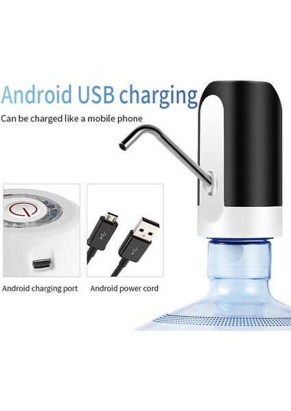 01-1200MAH Elektrikli Su Sebili Pompası Otomatik Su Şişesi Pompası USB Şarj Su Pompası Tek Tıklama Otomatik Anahtar Içecek Pompası Dispenseri (Yurt Dışından)