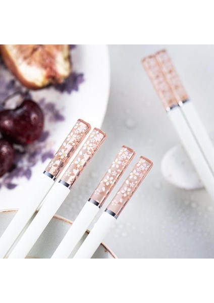 Pembe Beyaz 1 Çift Yeni Amber Sakura Çubuklarını Kiraz Çiçeği Yaprakları Desen Kaymaz Suşi Çubuk Çubuklarını Çevre Dostu Gıda Çubuklarını (Yurt Dışından) fiyatları
