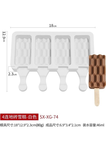 E-Beyaz Dondurma Silikon Kalıp Dıy Popsicle Dondurma Yapma Makinesi Silikon Yaz Buz Küpü Kalıp Mutfak Dondurma Modeli (Yurt Dışından)