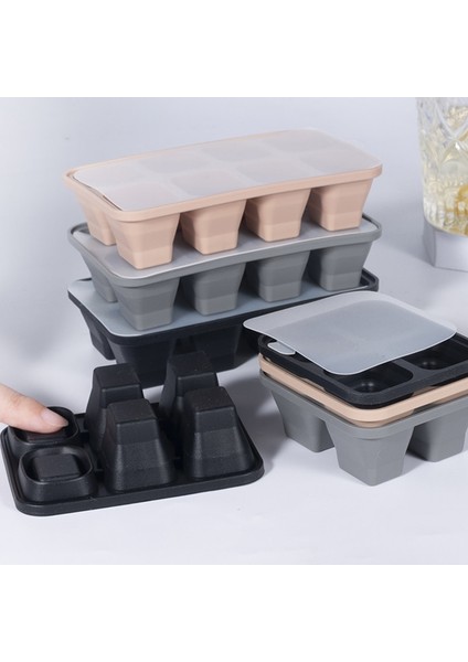 4 Delik Siyah Kapaklı 4/6/8 Izgaralar Yumuşak Katlanabilir Silikon Buz Küpü Tepsi Büyük Buz Kalıbı Dondurma Yapma Makinesi Yaz Partisi Ev Yapımı Soğuk Içecek Dıy Araçları (Yurt Dışından) modelleri