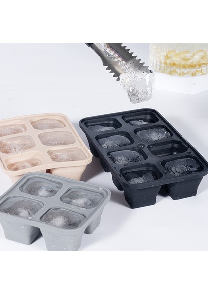 4 Delik Siyah Kapaklı 4/6/8 Izgaralar Yumuşak Katlanabilir Silikon Buz Küpü Tepsi Büyük Buz Kalıbı Dondurma Yapma Makinesi Yaz Partisi Ev Yapımı Soğuk Içecek Dıy Araçları (Yurt Dışından) indirimleri