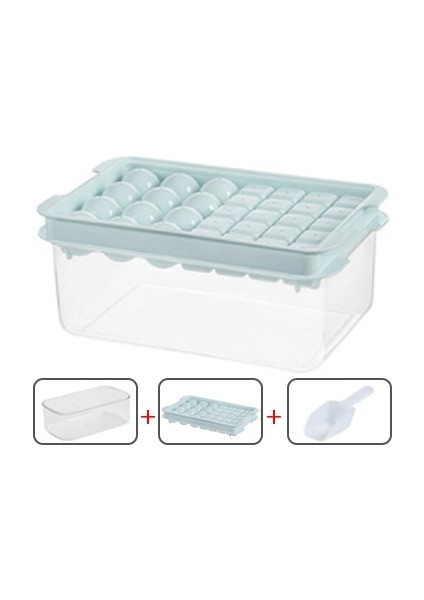 Mavi Ev Buz Küpü Kalıp Saklama Kutusu ile Gıda Sınıfı Malzeme Basın Tipi Buz Küpü Kalıp Kutusu Yapma Yaratıcı Dıy Bar Viski Buz Kalıp (Yurt Dışından)