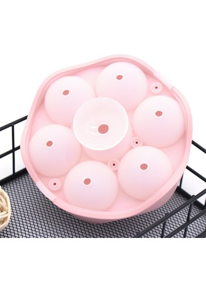 Pembe Yuvarlak Silikon Buz Küpü Kalıp Topu Makinesi Özelleştirilmiş Viski Yeniden Kullanılabilir Tepsiler Çıkarılabilir Kapaklı Bpa Ücretsiz Buz Kalıp Kalıp Topu (Yurt Dışından)