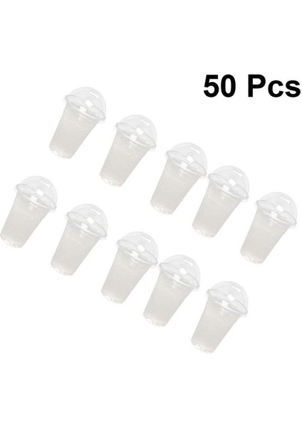 360ML 360ML Tek Kullanımlık Şeffaf Plastik Bardaklar Delikli Kubbe Kapaklı Çay Meyve Çayı Kapaklı 360/380/500ML 50 Kapaklı 50 Bardak (Yurt Dışından)