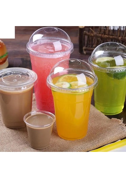 360ML 360ML Tek Kullanımlık Şeffaf Plastik Bardaklar Delikli Kubbe Kapaklı Çay Meyve Çayı Kapaklı 360/380/500ML 50 Kapaklı 50 Bardak (Yurt Dışından)