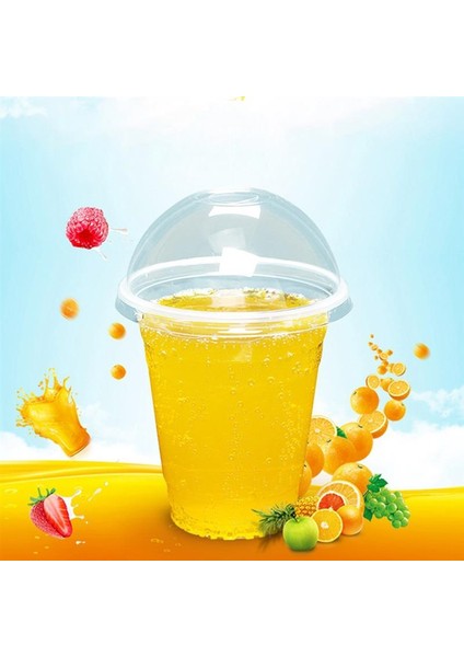 360ML 360ML Tek Kullanımlık Şeffaf Plastik Bardaklar Delikli Kubbe Kapaklı Çay Meyve Çayı Kapaklı 360/380/500ML 50 Kapaklı 50 Bardak (Yurt Dışından)