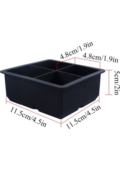 Stil 1 4/6/8 Izgara Büyük Buz Tepsisi Kalıp Kutusu Büyük Gıda Sınıfı Silikon Buz Küpü Kare Tepsi Kalıp Diy Bar Pub Şarap Buz Blokları Makinesi Modeli (Yurt Dışından) indirimleri