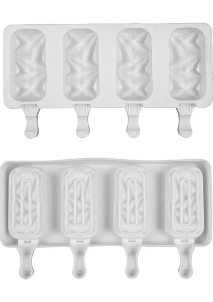 SH0101274-4 Kavite Shenhong Silikon Popsicle Kalıp 4 Kavite Dondurma Yapma Makinesi Yaz Çocuk Tatlı Küp Tepsi Dondurucu Suyu Kalıp Mutfak Aracı (Yurt Dışından) indirimleri