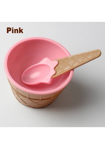 Dondurma Aracı Dondurma Kasesi ve Kaşık Seti Sofra Plastik Karikatür Yumurta Koni Çocuk Meyve Salatası Tatlı Kase Küçük Tabak Mutfak Aksesuarları (Yurt Dışından)