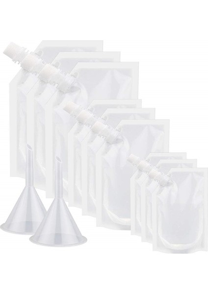 20 Adet Plastik Yeniden Kullanılabilir Likör Kese Temizle Ağır Hizmet Içecek Şişeleri Kapatılabilir Içme Şişeleri Huni ile Cruise Çanta Kiti (Yurt Dışından) fiyatları