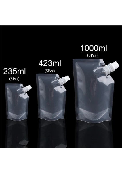 20 Adet Plastik Yeniden Kullanılabilir Likör Kese Temizle Ağır Hizmet Içecek Şişeleri Kapatılabilir Içme Şişeleri Huni ile Cruise Çanta Kiti (Yurt Dışından) fırsatları