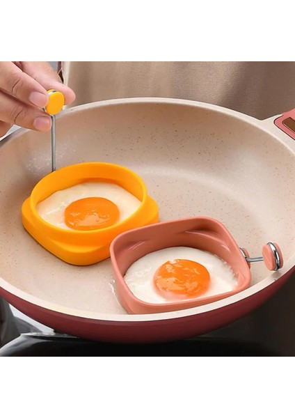 Sarı Kızarmış Yumurta Kalıp Gıda Sınıfı Silikon Haşlanma Önleyici Kare Yuvarlak Kızarmış Yumurta Halkası Omlet Kalıp Ev Için (Yurt Dışından)