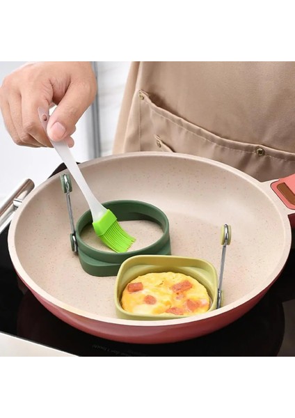 Sarı Kızarmış Yumurta Kalıp Gıda Sınıfı Silikon Haşlanma Önleyici Kare Yuvarlak Kızarmış Yumurta Halkası Omlet Kalıp Ev Için (Yurt Dışından)