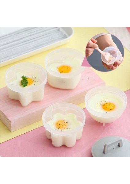 4 Adet Pembe A 4 Adet Kalp Yumurta Kaynatıcı Mutfak Yumurta Pişirme Aracı Kalıp Formu Kapaklı Fırça Şekillendirici Omlet Kalıpları Mutfak Pişirme Aksesuarları (Yurt Dışından)