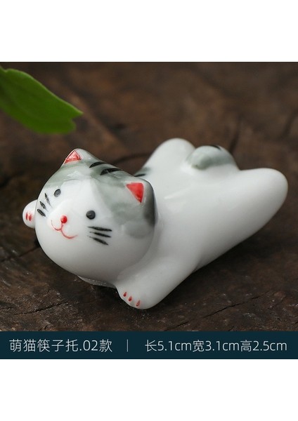 02 Sevimli Kitty Çubuk Tutucu Seramik Bıçak Kaşık Çatal Sofra Tutucu Çubuk Çubuk Raf Yemek Masa Dekor Kawaii Mutfak Alet (Yurt Dışından)