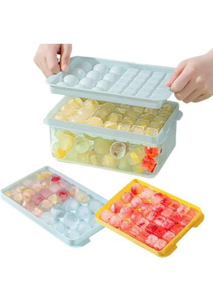 Sarı Ev Buz Küpü Kalıp Saklama Kutusu ile Gıda Sınıfı Malzeme Basın Tipi Buz Küpü Yapma Kalıp Kutusu Yaratıcı Dıy Bar Viski Buz Kalıp (Yurt Dışından) fiyatları