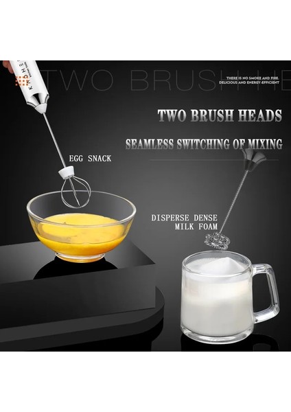5 Adet Klasik Beyaz Elektrikli Süt Köpürtücü Blender Kablosuz Kahve Çırpma Mikser El Yumurta Çırpıcı Cappuccino Frother Mikser USB Taşınabilir Mutfak Aletleri (Yurt Dışından)