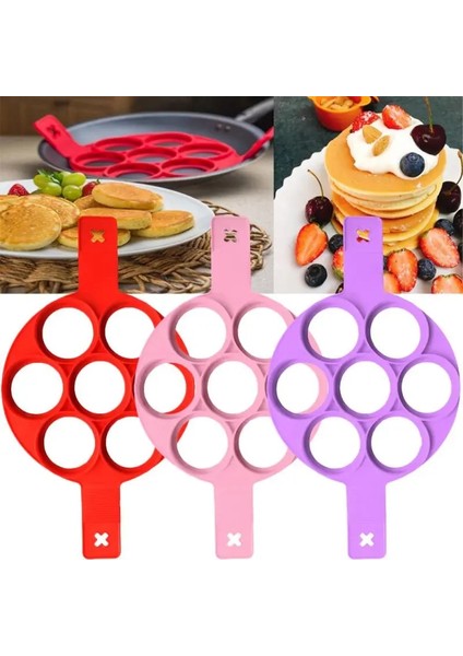 Kalp Kırmızı Çok Şekilli Silikon Yedi Delikli Omlet Kalıp Yüksek Sıcaklığa Dayanıklı Gözleme Kalıp Mutfak Pişirme Aksesuarları (Yurt Dışından) modelleri