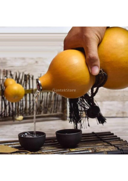 200ML Kurutulmuş Kabak Su Şişesi Su Kabakları El Sanatları Calabash Süs Dekor Kapaklı Içecek Tutucu Masa Dekoru Noel Hediyesi (Yurt Dışından)