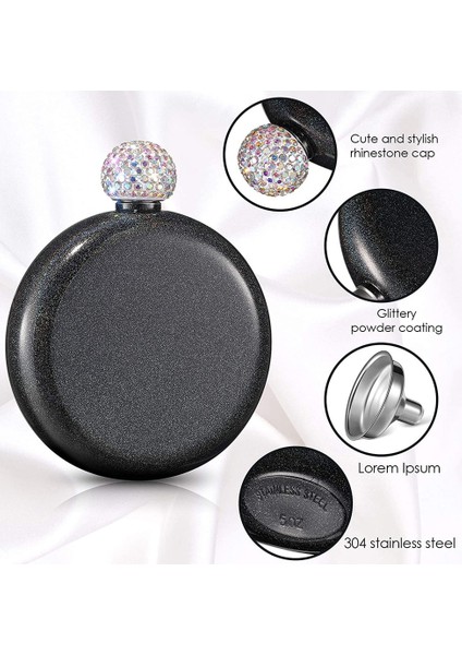 Yeşil Lmetjma Chic 5 Oz Likör Şişeleri Kadınlar Için Paslanmaz Çelik Cep Şişesi ile Rhinestone Kap Taşınabilir Şarap Alkol Şişesi KC0466 (Yurt Dışından) modelleri