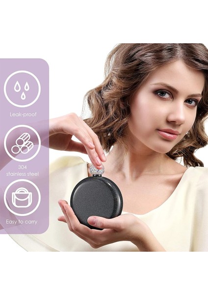 Yeşil Lmetjma Chic 5 Oz Likör Şişeleri Kadınlar Için Paslanmaz Çelik Cep Şişesi ile Rhinestone Kap Taşınabilir Şarap Alkol Şişesi KC0466 (Yurt Dışından) indirimleri