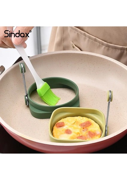 A-Cyan Sindax Yumurta Gözleme Halkaları Kalıpları Halka Gıda Sınıfı Silikon Çift Amaçlı Omlet Kek Kalıbı Gözleme Yapımcısı Mutfak Aksesuarları Yumurta Aracı (Yurt Dışından)