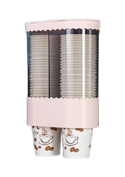 Pembe 2 Izgaralı Kullanışlı Kağıt Bardak Tutucu Delgisiz Güçlü Taşıma Kapasitesi Koku Yok Çevre Dostu Tek Kullanımlık Bardak Dispenseri (Yurt Dışından)