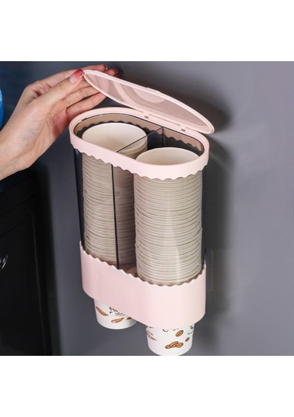 Pembe 2 Izgaralı Kullanışlı Kağıt Bardak Tutucu Delgisiz Güçlü Taşıma Kapasitesi Koku Yok Çevre Dostu Tek Kullanımlık Bardak Dispenseri (Yurt Dışından) fiyatları