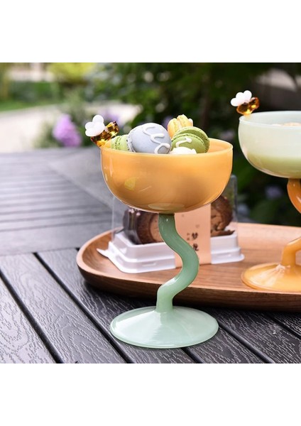 Sarı Sevimli Arı Süt Suyu Latte Cam Taşınabilir Kokteyl Viski Kırmızı Şarap Kadehi Ev Bar Içecek Alkol Içme Bardağı Dondurma Fincan (Yurt Dışından)