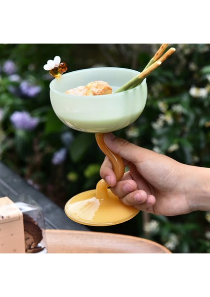 Sarı Sevimli Arı Süt Suyu Latte Cam Taşınabilir Kokteyl Viski Kırmızı Şarap Kadehi Ev Bar Içecek Alkol Içme Bardağı Dondurma Fincan (Yurt Dışından)