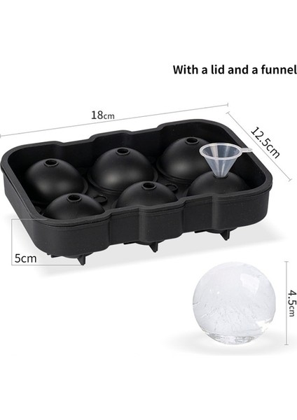 6 Yuvarlak Kapaklı 4/6/8 Silikon Buz Küpü Kalıp Siyah Buz Topu Kalıbı Yuvarlak Kare Buz Tepsisi Kalıp Gıda Sınıfı Yeniden Kullanılabilir Buz Yapıcı Dondurma Araçları (Yurt Dışından)