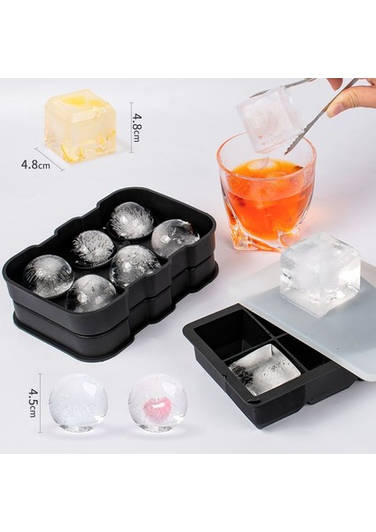 6 Yuvarlak Kapaklı 4/6/8 Silikon Buz Küpü Kalıp Siyah Buz Topu Kalıbı Yuvarlak Kare Buz Tepsisi Kalıp Gıda Sınıfı Yeniden Kullanılabilir Buz Yapıcı Dondurma Araçları (Yurt Dışından) modelleri