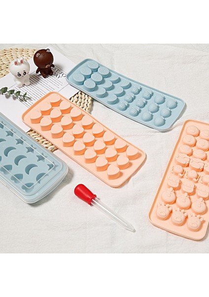 D Yaratıcı Mini Icecube Buz Kalıbı Kalıp Dıy Meyve Yapımı Küçük Kareler Yumuşak Şeker Jöle Puding Buz Yapım Makinesi Yeniden Kullanılabilir Bar Parti Aletleri (Yurt Dışından)