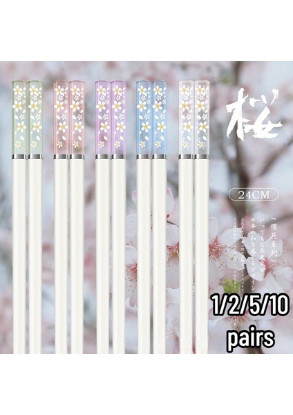 Pembe-Siyah-10 Çift 1/5/10 Çift Amber Sakura Çubuklarını Kiraz Çiçeği Yaprakları Desen Kaymaz Suşi Çubuğu Çubuklarını Çevre Dostu Gıda Çubuklarını (Yurt Dışından) fiyatları