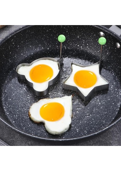 Stil 2 Paslanmaz Çelik 5 Tarzı Kızarmış Yumurta Gözleme Şekillendirici Omlet Kalıp Kalıp Kızartma Yumurta Pişirme Araçları Mutfak Aksesuarları Gadget Yüzükler (Yurt Dışından) fırsatları